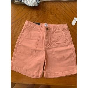 NWT GAP Girlfriend Coral Salmon Chino Shorts